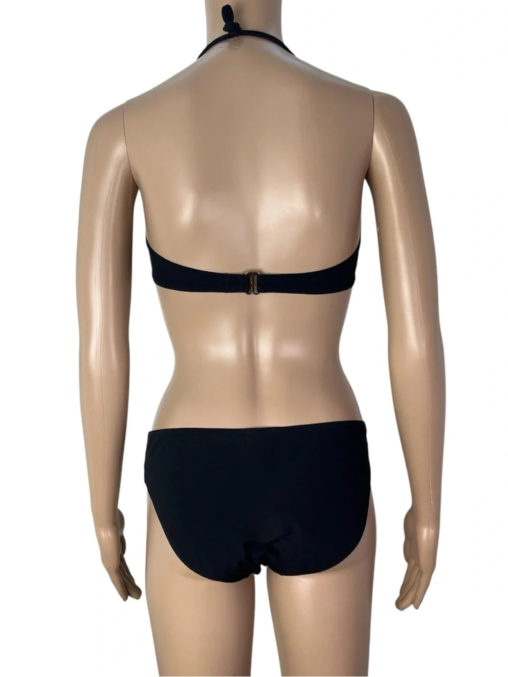 Tory Burch Black Lattice Underwire Bandeau Top and Lattice Bottom Matching Set